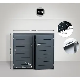 CLP Tanis für 2-3 Mülltonnen bis 240 l 132 x 80 x 116 cm anthrazit