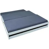 VCM ebuy24 Bett Lotved (90 x 200 cm) 3 Schlafplätze, Weiss.