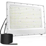 Fosingut LED Strahler Außen, 300W LED Scheinwerfer Innen,Kaltweiß 6500K 412 LEDs Flutlicht Werkstattlampe,IP65 Wasserdicht Wandleuchte Draußen Fluter,30000LM Baustrahler für Garten, Keller, Terrassen