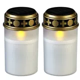 Pearl 2er-Set Solar-LED-Grablichter mit Dauerlicht, weiß