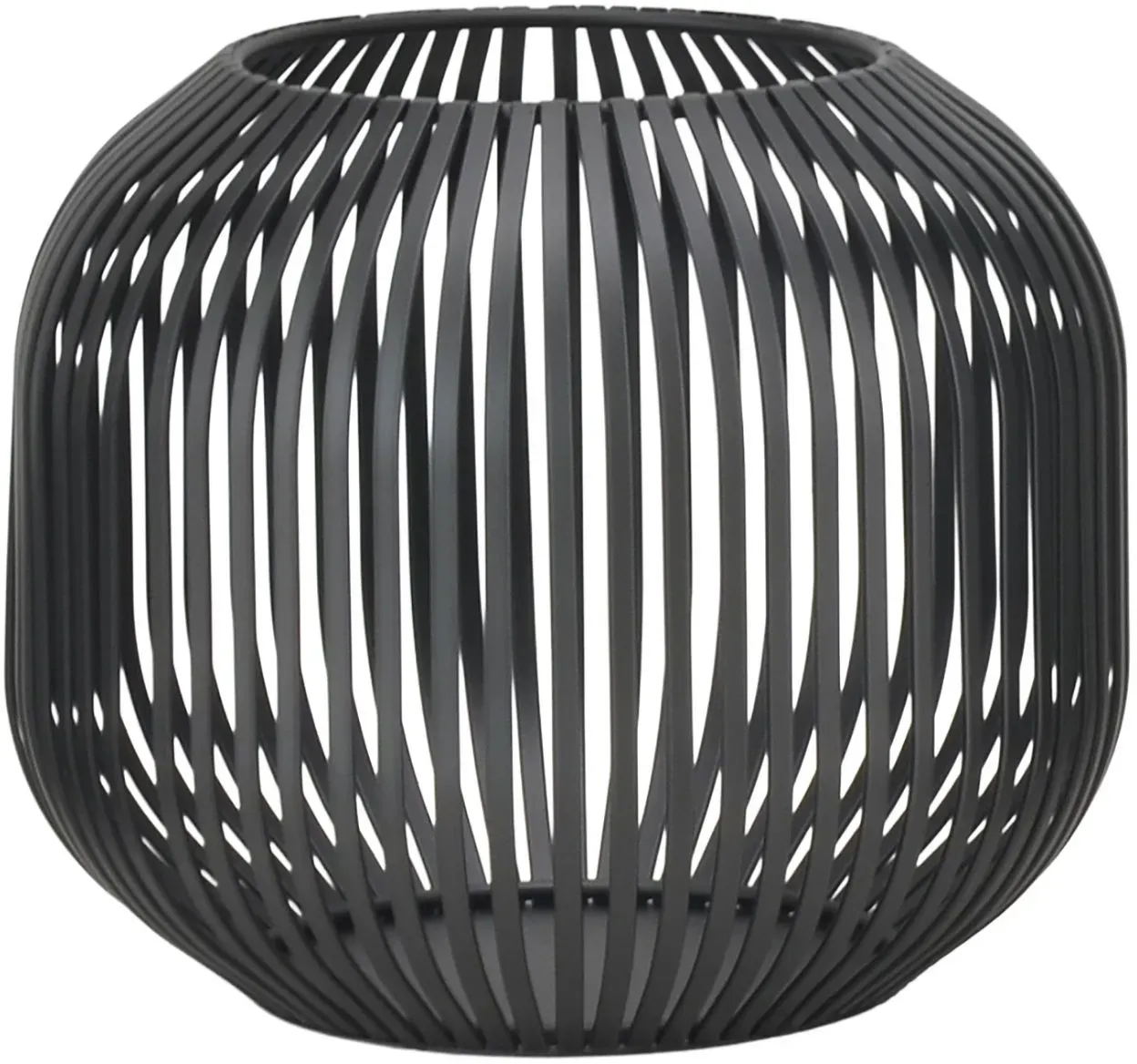 LC Home Lunaro M Windlichtkorb Metall schwarz – Dekolaterne, Teelichthalter & Kerzenhalter –21x21x17cm