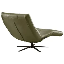 KAWOLA Relaxliege LETICIA Leder 0 x 0 x 0 cm grün mit Nackenkissen