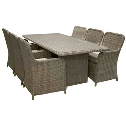 Ebuy24 Wembley Gartenset 1 Esstisch, 6 Stühle natur.