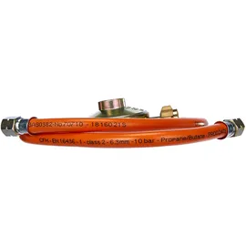 CFH Druckregler 50 mbar + 80 cm Gasschlauch 1/4 lks.