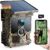 Solar Wildkamera 4K 30Fps 46MP Wildkamera WLAN Bluetooth 120° Erfassungs Winkel