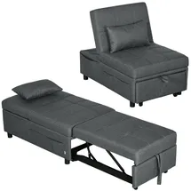 Homcom Schlafsessel 4-in-1 Textil 181 x 43 x 65,5 cm Grau mit Kissen
