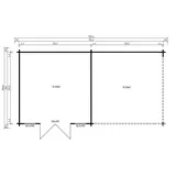 FinnTherm Gartensauna Außensauna Saunahaus Freiburg-44 ISO 3 Sitzbänke aus Holz Wandstärke 44 mm