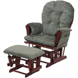 MCW Relaxsessel MCW-C76 Chenille 465 g/m2 80 x 100 x 80 cm Grün mit Hocker