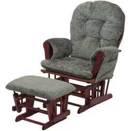 MCW Relaxsessel MCW-C76 Chenille 465 g/m2 80 x 100 x 80 cm Grün mit Hocker