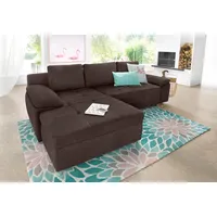 Ecksofa HOME AFFAIRE "Labene L-Form", braun (dunkelbraun), B:270cm H:82cm T:90cm, Struktur fein (95% Polyester, 5% Polyamid);Luxus-Microfaser ALTARA NUBUCK (100% Polyester);Kunstleder SOFTLUX / Struktur (100% Polyester);Struktur (100% Polyester);Flachgewebe (95% Polyester, 5% Polyamid), Sofas, Ecksofa, wahlweise mit Bettfunktion und Bettkasten, auch als XXL-Variante