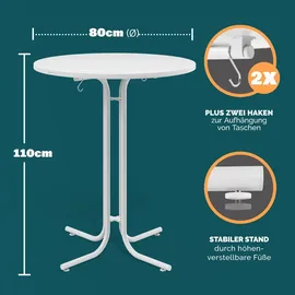 CASARIA Casaria® Stehtisch Ø80x110cm Weiß