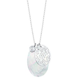 Elli Perlmutt Ornament Zirkonia 925 Sterling Silber Ketten   Damen 