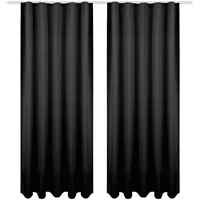 Bestgoodies Dekoschal Ellen Universalband Blickdicht 2er Pack - 140x145 cm Schwarz,