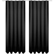 Bestgoodies Dekoschal Ellen Universalband Blickdicht 2er Pack - 140x145 cm Schwarz