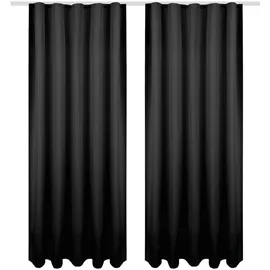 Bestgoodies Dekoschal Ellen Universalband Blickdicht 2er Pack - 140x145 cm Schwarz