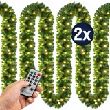 CASARIA 2er Set Weihnachtsgirlande 100LEDs mit Fernbedienung