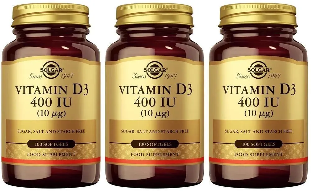 Solgar Vitamine D-3 400 IU 3x100 St Capsules