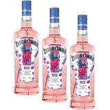 Zubrowka Rosé - Vodka-basierter fruchtiger Aperitif mit Waldbeeren und einem Hauch Bisongras (1 x 0,7) (Packung mit 3)