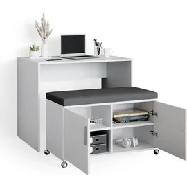 Vicco Schreibtisch Flona Weiß, 93.2 cm,