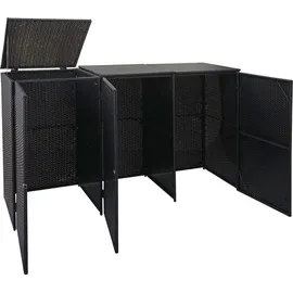 Mendler 3er-Mülltonnenverkleidung HWC-E25 schwarz