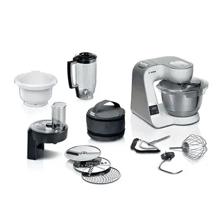 Bosch MUM5XW34 Serie 4, MUM 5 Küchenmaschine Weiß/Champagne (Rührschüsselkapazität: 3,9 l, 1000 Watt)