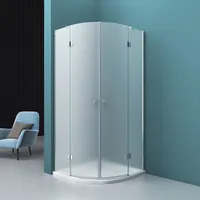 mai & mai Viertelkreis-Dusche mit Pendeltür 100 x 190 cm weiß Sicherheitsglas R02VS