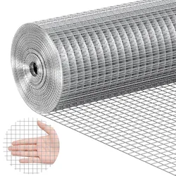 VEVOR Drahtgeflecht, 610 mm x 7,62 m, Volierendraht, 19 Gauge, feuerverzinkte Maschendrahtrolle, Maschendrahtzaun, Maschendraht für Kaninchenkäfige, Garten, kleine Nagetiere