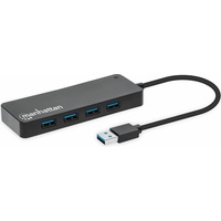 Manhattan 168403 USB 3.0-Hub Schwarz