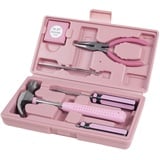 Stalwart 75-HT2007 Household Hand Tools, Pink Tool Set - 9 Piece by Set Includes – Hammer, Screwdriver Set, Pliers