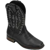 MlYJmer Herren Stiefel Western Cowboy Stiefel Motorrad Stiefel Retro Med-Calf Stiefel,Schwarz,42 EU - 42 EU
