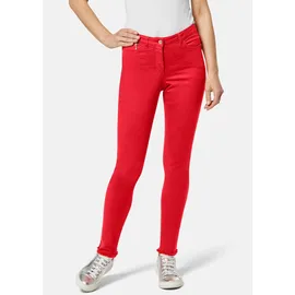 Madeleine Mid Waist Skinny-Hose mit Fransen in rot | Gr.: 44