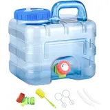 Umikk 5L~22L Camping Wasserkanister, Wasserbehälter mit Hahn, Tragbarer Trinkwasserkanister, Wassertank Camping mit Griffen, Wasserkanister BPA-frei, für Outdoor Reise Hause Trinkder Speicher-Eimer