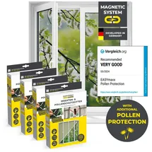 EasyMaxx Fliegengitter für Fenster & Magic Click | Moskitonetz zuschneidbar für alle Fenster bis 150x130cm | Einfache Montage mit 12 Magneten - kein Bohren oder Schrauben [4 Stück]