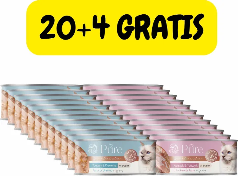 PetRepublic Pure Huhn & Thunfisch + Thunfisch & Garnelen in Sauce 24x80g (Rabatt für Stammkunden 3%)