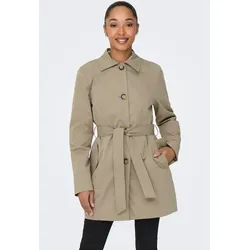 Trenchcoat JDY "JDYISADORA TRENCHCOAT OTW HAB NOOS", Damen, Gr. XL (42), braun (weatherot teak), Web, Obermaterial: 100% Polyester, unifarben, modisch, Langarm, Mäntel