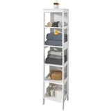 SoBuy Badezimmerschrank mit 5 Regalböden Weiß