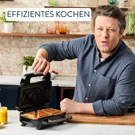 Tefal Jamie Oliver 2-in-1 Sandwich-Waffel-Kombigerät, Antihaftbeschichtete Platten, spülmaschinengeeignet, Betriebs- und Temperaturkontrollleucht...
