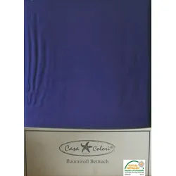 3x klassisches Haustuch, Betttuch, Bettlaken, OHNE Spanngummi, 150x250 cm, Farbe: blau, 100% Baumwolle