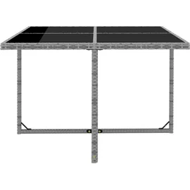 vidaXL 5-tlg. Garten-Essgruppe mit Auflagen Poly Rattan Grau