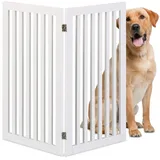 Relaxdays Freistehendes Hundeabsperrgitter Weiß