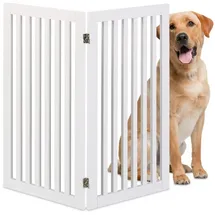Relaxdays Freistehendes Hundeabsperrgitter Weiß
