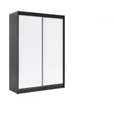 altdecor Kleiderschrank, Schwarz, Weiß, Holzwerkstoff, 150x215x61 cm, Schlafzimmer, Kleiderschränke