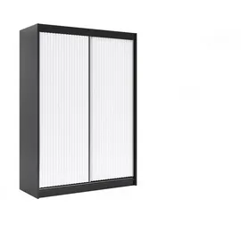 altdecor Kleiderschrank, Schwarz, Weiß, Holzwerkstoff, 150x215x61 cm, Schlafzimmer, Kleiderschränke