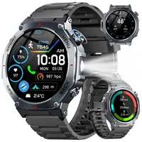 Smartwatch Herren GPS, 1.43"AMOLED Fitnessuhr mit Bluetooth Anrufe, Smart Watch 160+ Sportmodi Kompass, 5ATM Wasserdicht, 24/7 Herzfrequenz Schlafmonitor Schrittzähler, Sportuhr Android für iOS
