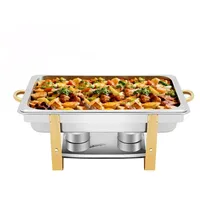 Edelstahl Speisewärmer 9L Warmhaltebehälter für Buffet und Catering, klappbare Griffe, spülmaschinengeeignet