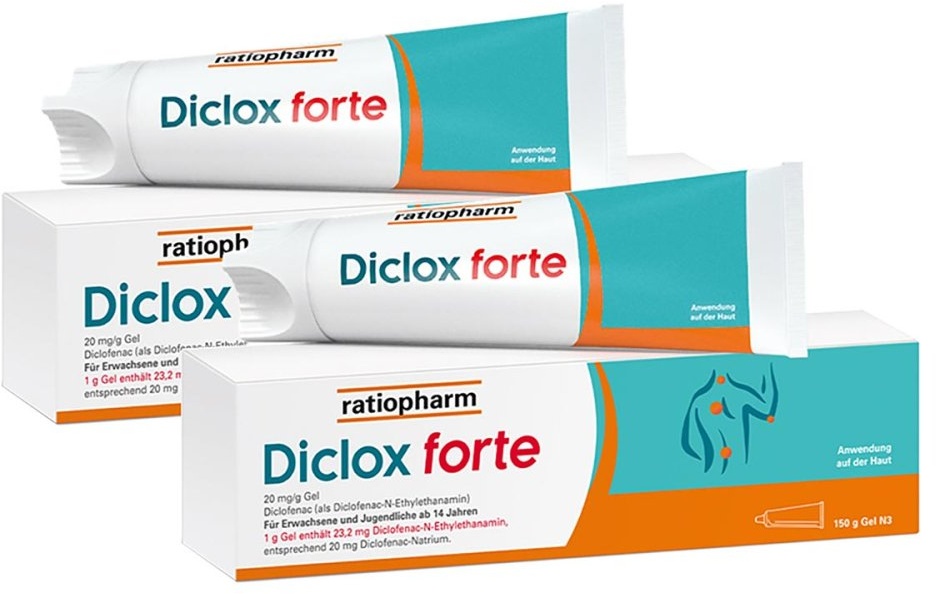 Diclox forte - Schmerzgel mit 2 % Diclofenac von ratiopharm