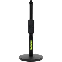 GATOR Shure by Gator Höhenverstellbarer Desktop-Mikrofonständer mit 6"-Rundsockel, schwarz