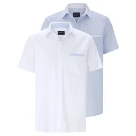 Babista Kurzarmhemd Weiß / Hellblau XL