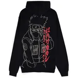 NARUTO Hoodie Kakashi Line Art Schwarz XS