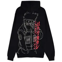 NARUTO Hoodie Kakashi Line Art Schwarz XS